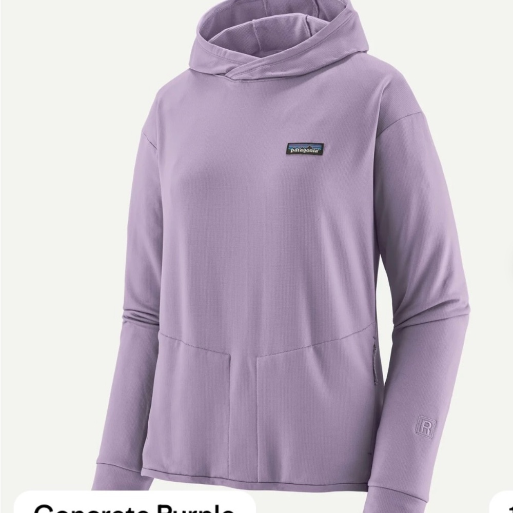 Patagonia Women's R1® Thermal Pullover Hoody Concrete Purple Lilac Size M NWOT - Picture 3 of 16